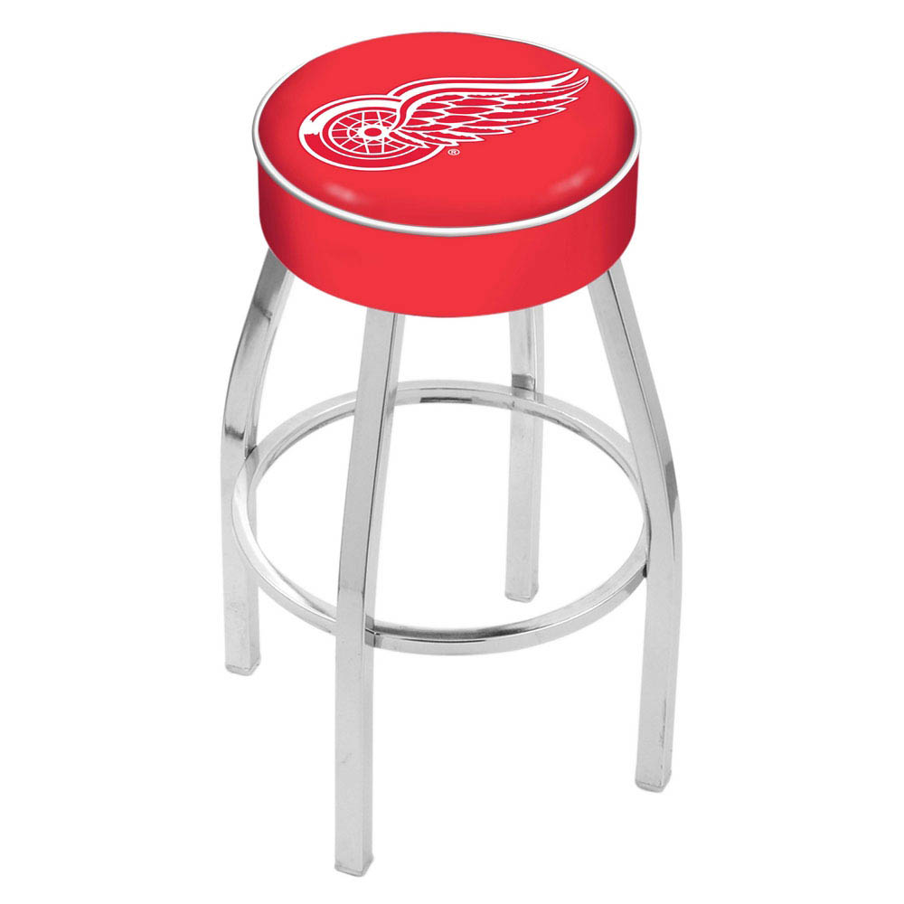inch Detroit Red Wings Logo Swivel Bar Stool w/ Chrome Base