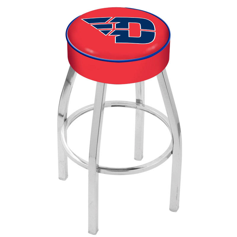 inch University of Dayton Logo Swivel Bar Stool w/ Chrome Base