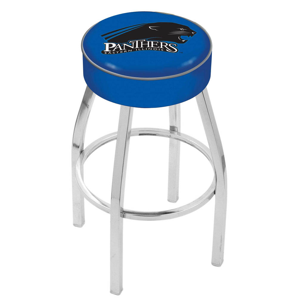inch Eastern Illinois Logo Swivel Bar Stool w/ Chrome Base