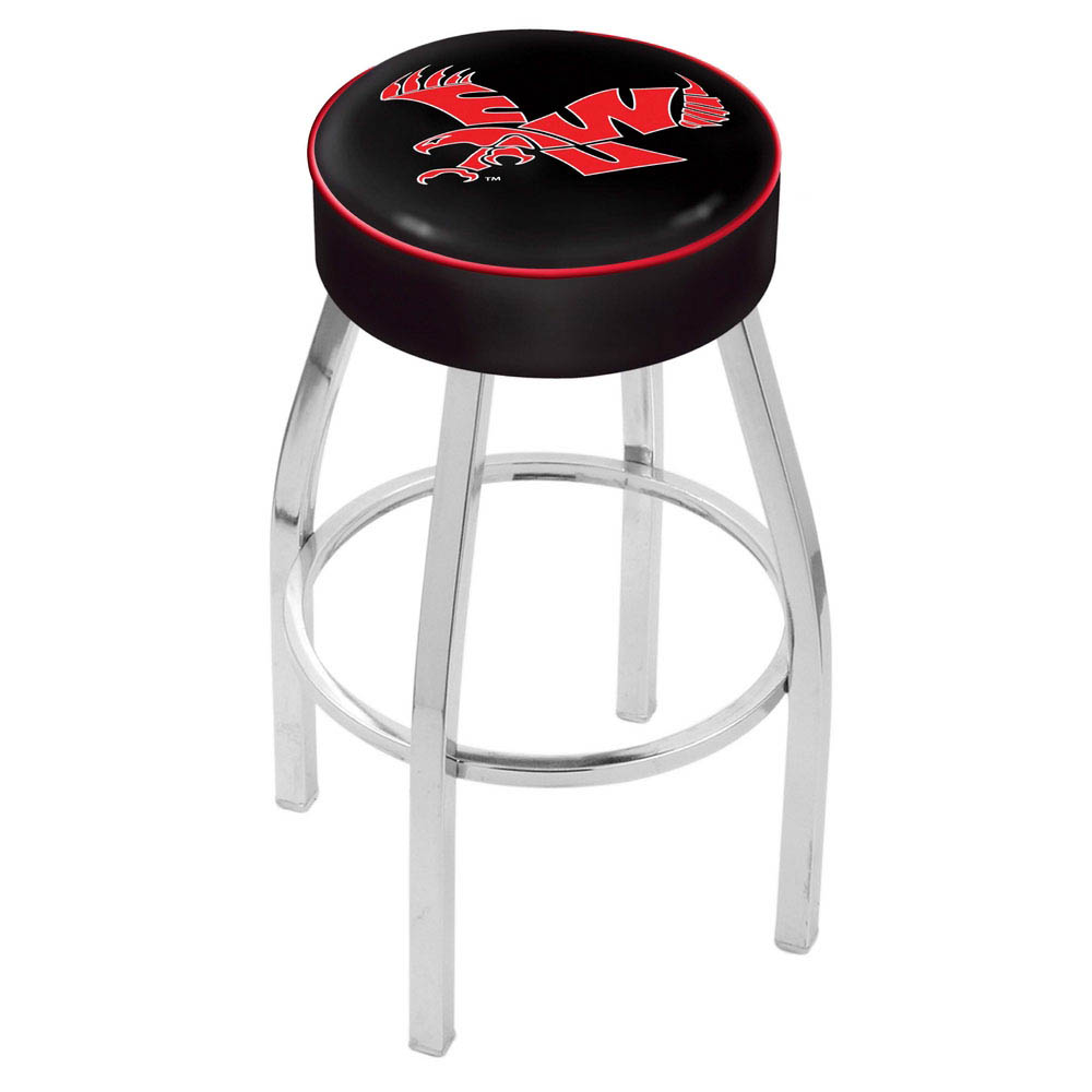 inch Eastern Washington Logo Swivel Bar Stool w/ Chrome Base