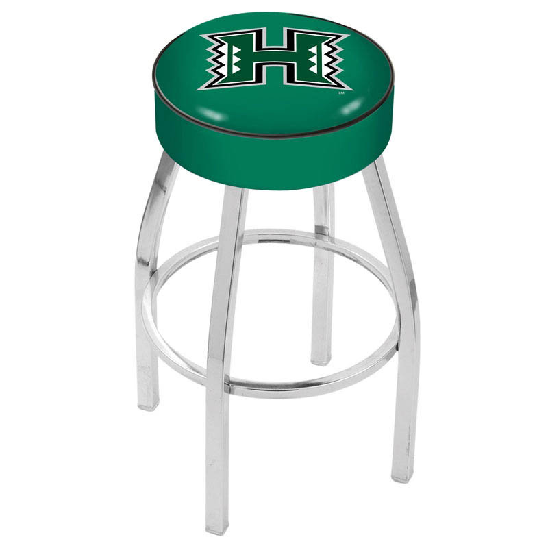 25 inch Hawaii Logo Swivel Bar Stool w/ Chrome Base