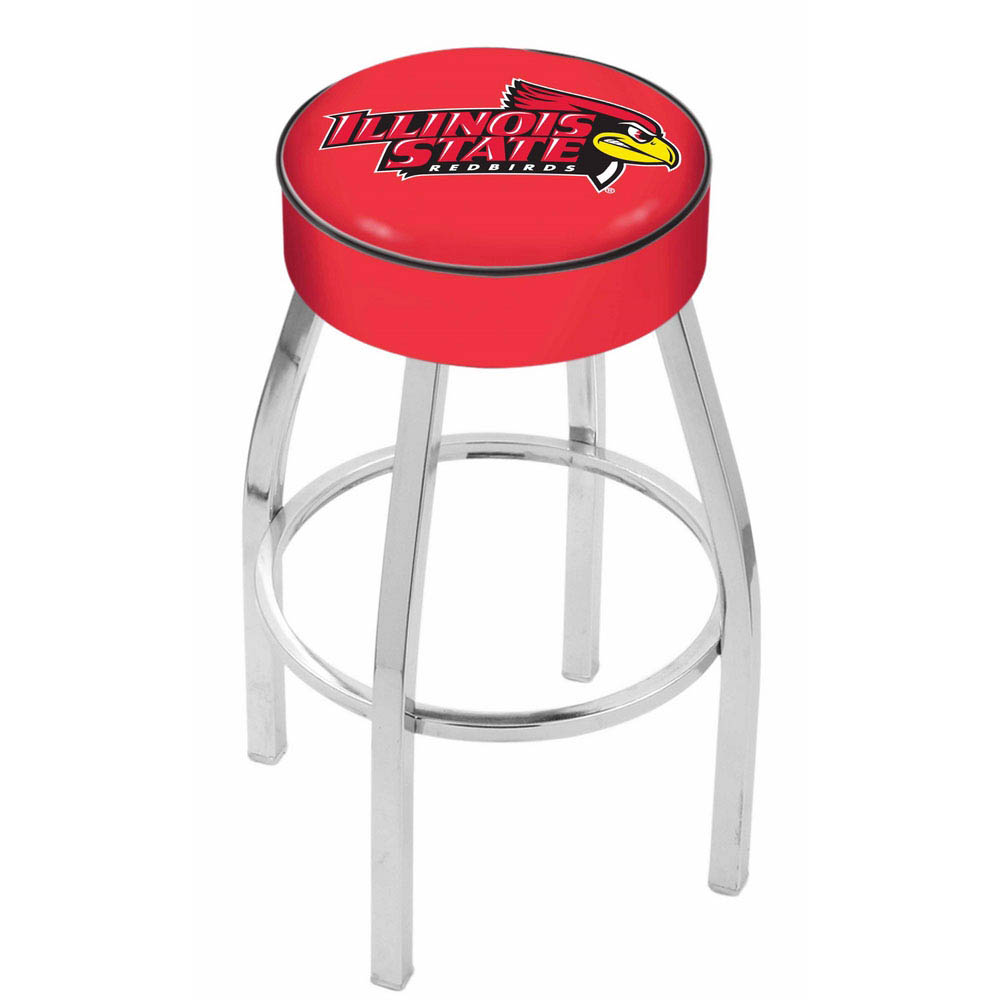 inch Illinois State Logo Swivel Bar Stool w/ Chrome Base