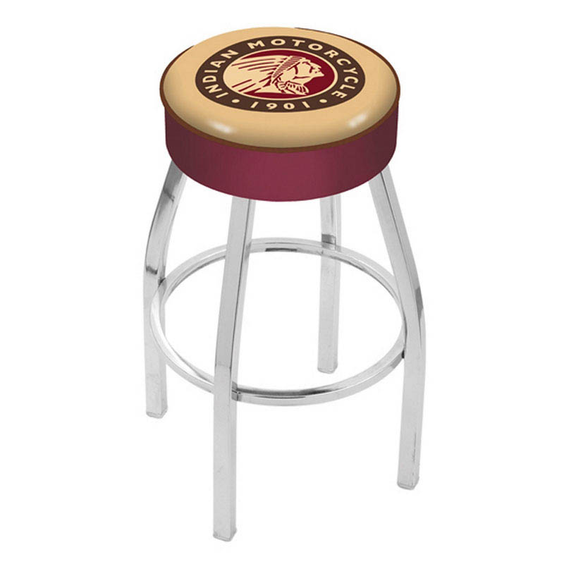 25 inch Indian Motorcycle Logo Swivel Bar Stool w/ Chrome Base