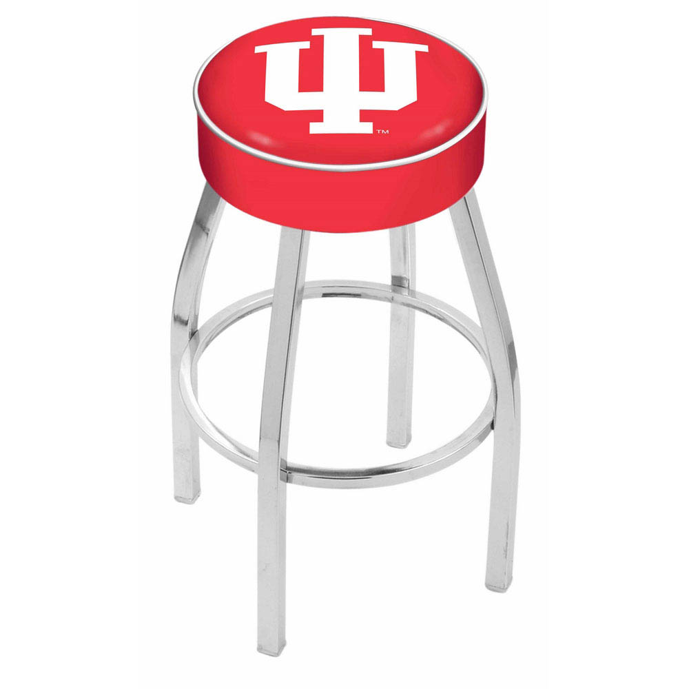 inch Indiana Logo Swivel Bar Stool w/ Chrome Base