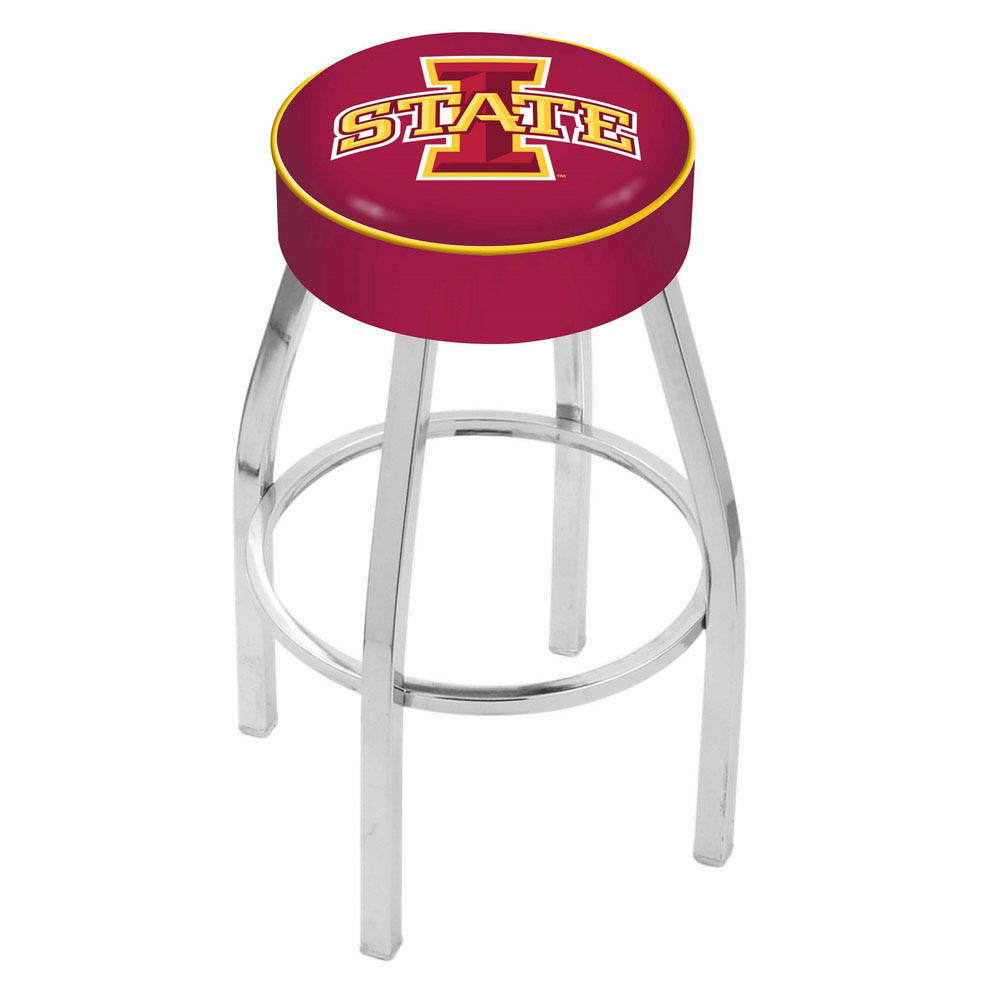 inch Iowa State Logo Swivel Bar Stool w/ Chrome Base