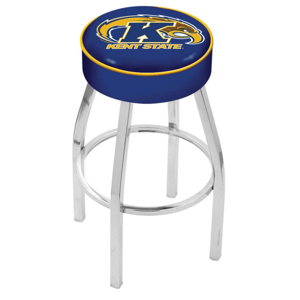 inch Kent State Logo Swivel Bar Stool w/ Chrome Base