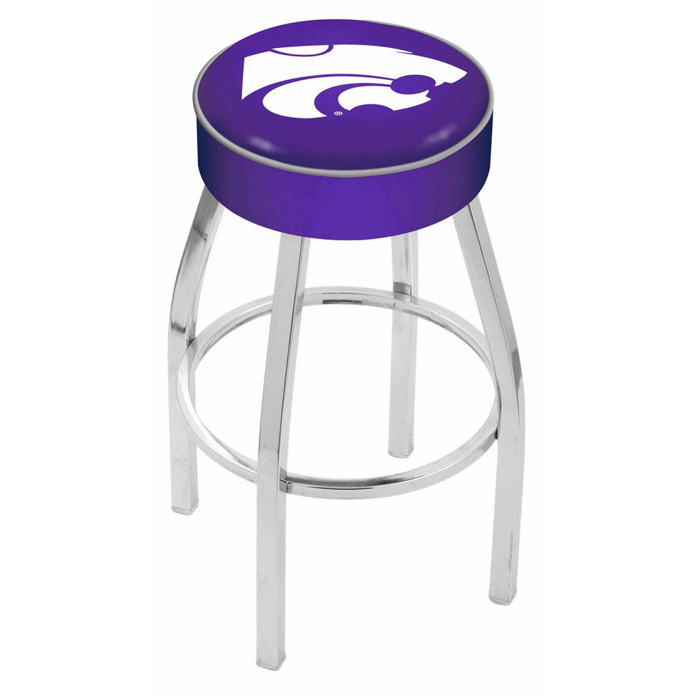 inch Kansas State Logo Swivel Bar Stool w/ Chrome Base