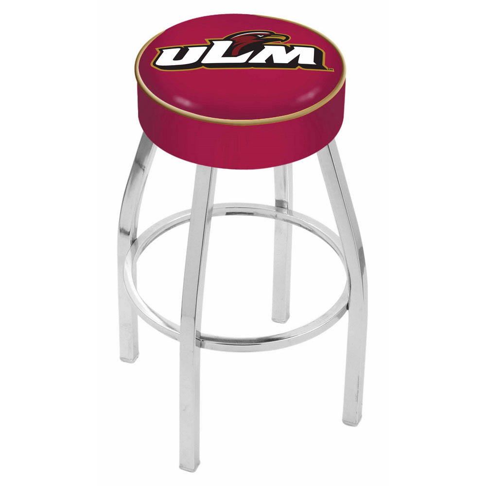 inch Louisiana-Monroe Logo Swivel Bar Stool w/ Chrome Base