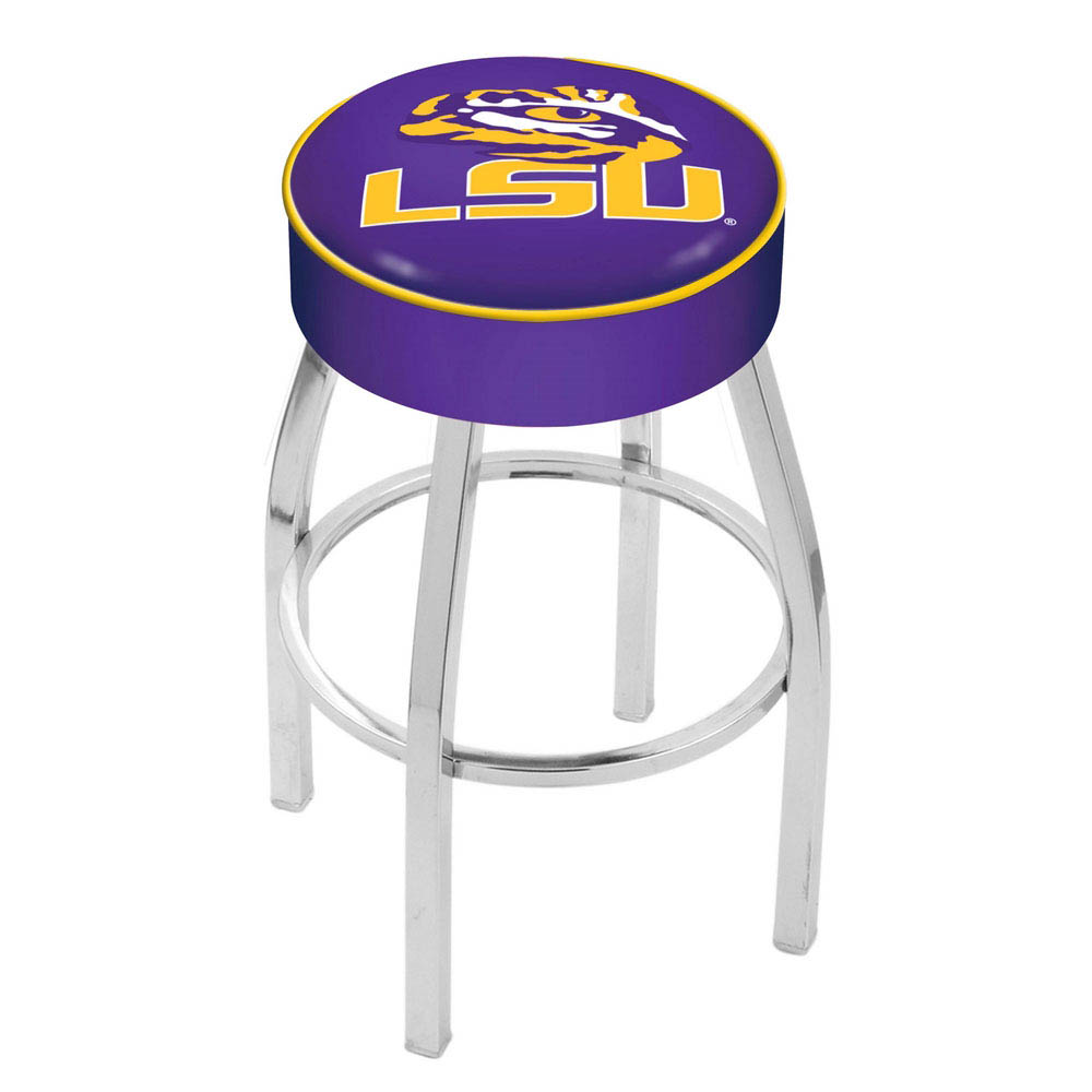 inch Louisiana State Logo Swivel Bar Stool w/ Chrome Base