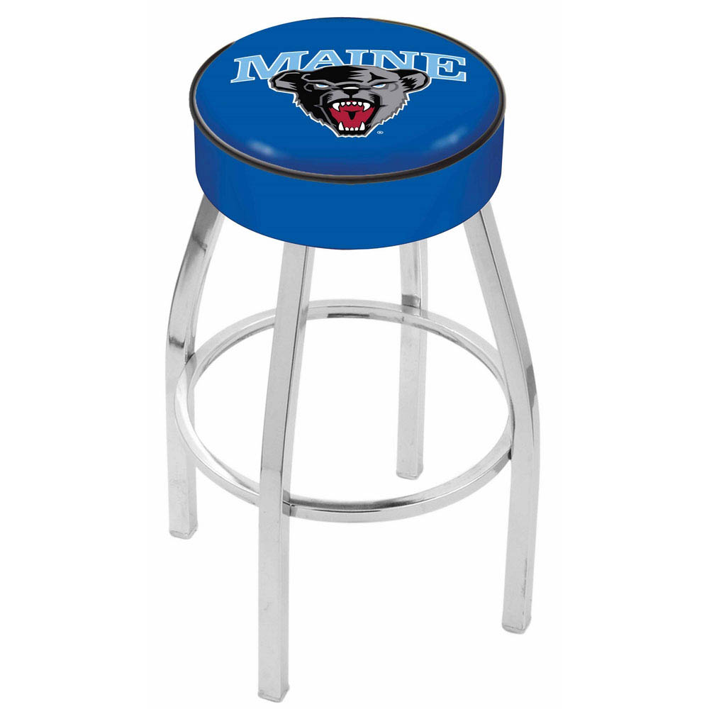 inch Maine Logo Swivel Bar Stool w/ Chrome Base