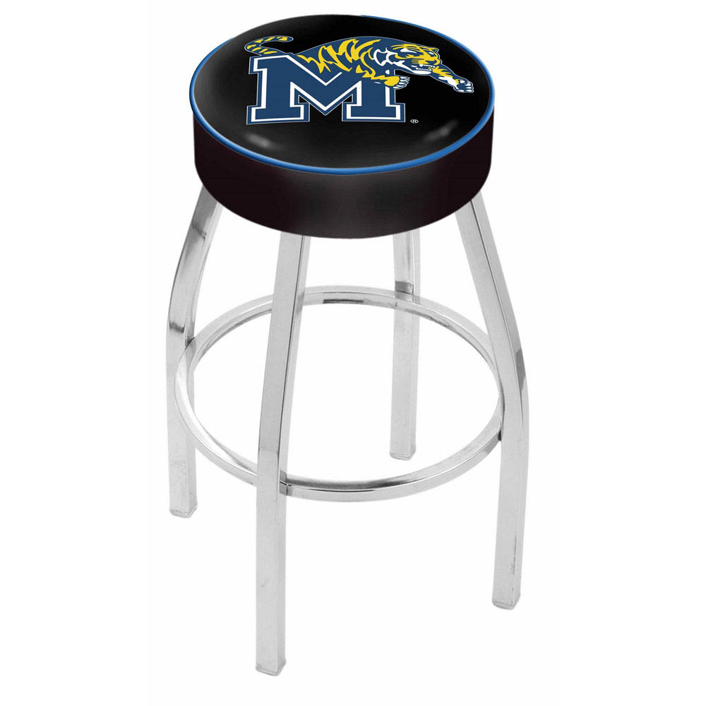 inch Memphis Logo Swivel Bar Stool w/ Chrome Base
