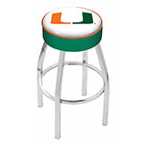 30 inch Miami Logo Swivel Counter Stool w/ Chrome Base