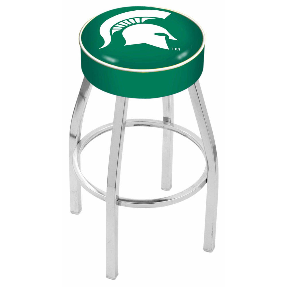 inch Michigan State Logo Swivel Bar Stool w/ Chrome Base