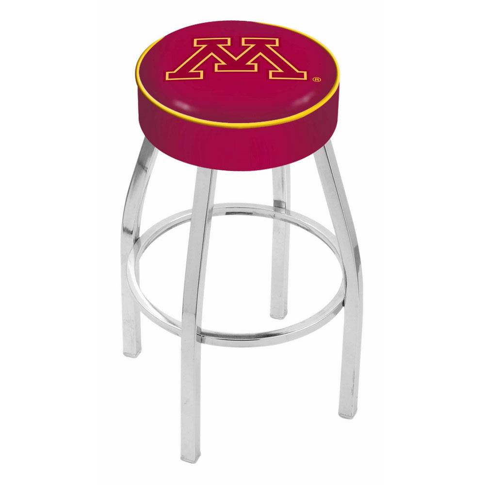 inch Minnesota Logo Swivel Bar Stool w/ Chrome Base