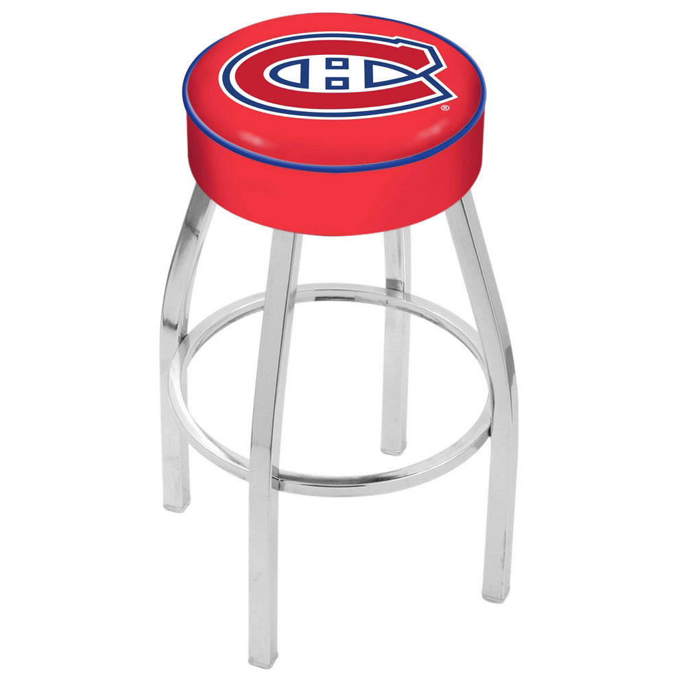 inch Montreal Canadiens Logo Swivel Bar Stool w/ Chrome Base