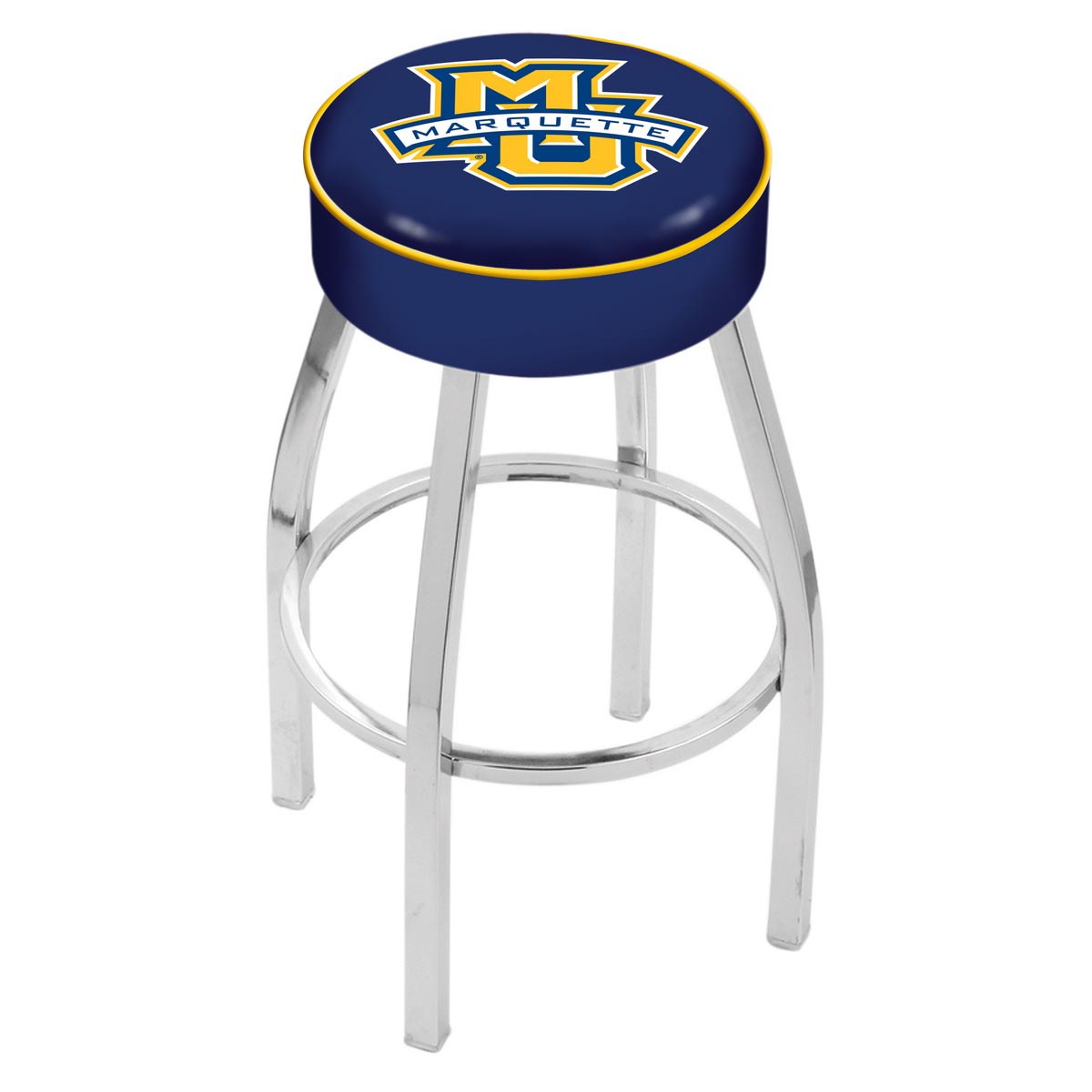 inch Marquette Logo Swivel Bar Stool w/ Chrome Base