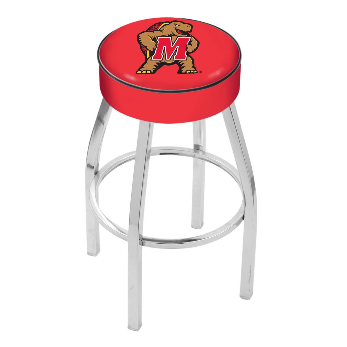 inch Maryland Logo Swivel Bar Stool w/ Chrome Base