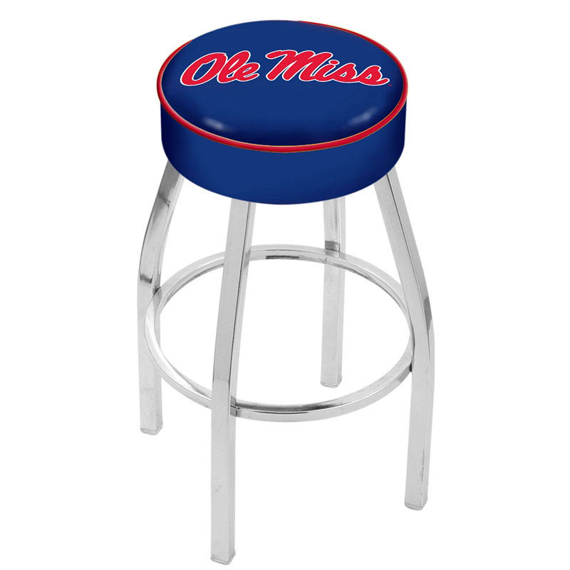 inch Ole Miss Logo Swivel Bar Stool w/ Chrome Base
