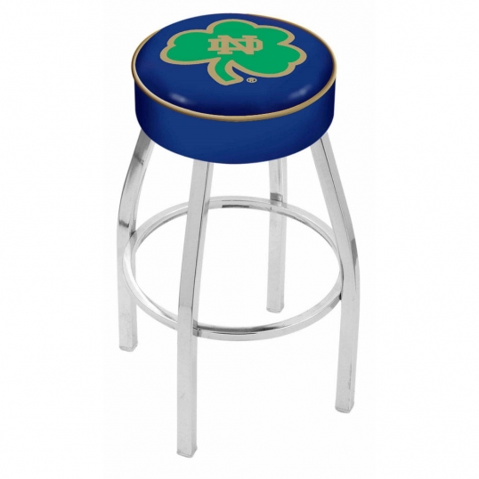 25 inch Notre Dame Shamrock Logo Swivel Bar Stool w/ Chrome Base