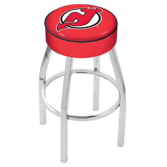 25 inch New Jersey Devils Logo Swivel Bar Stool w/ Chrome Base