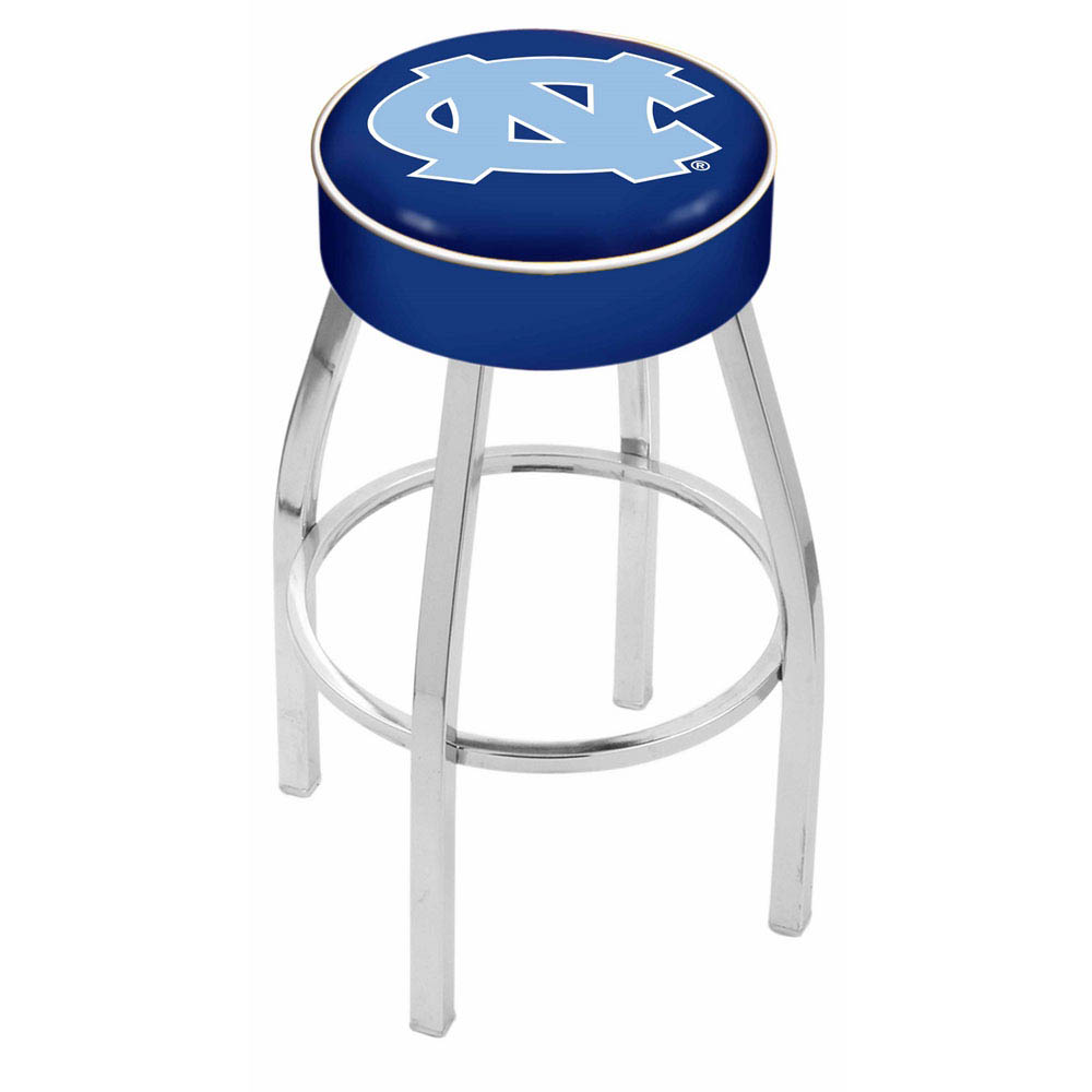 inch North Carolina Logo Swivel Bar Stool w/ Chrome Base