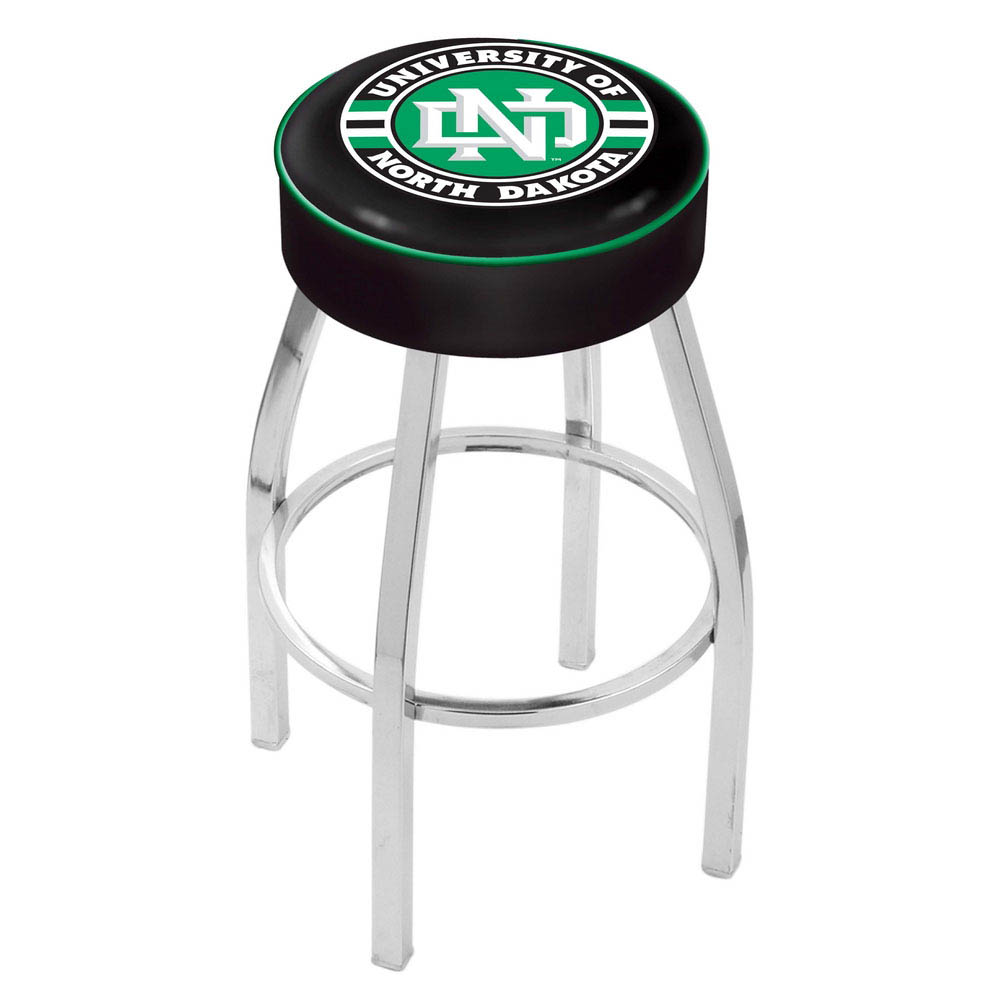 inch North Dakota Logo Swivel Bar Stool w/ Chrome Base