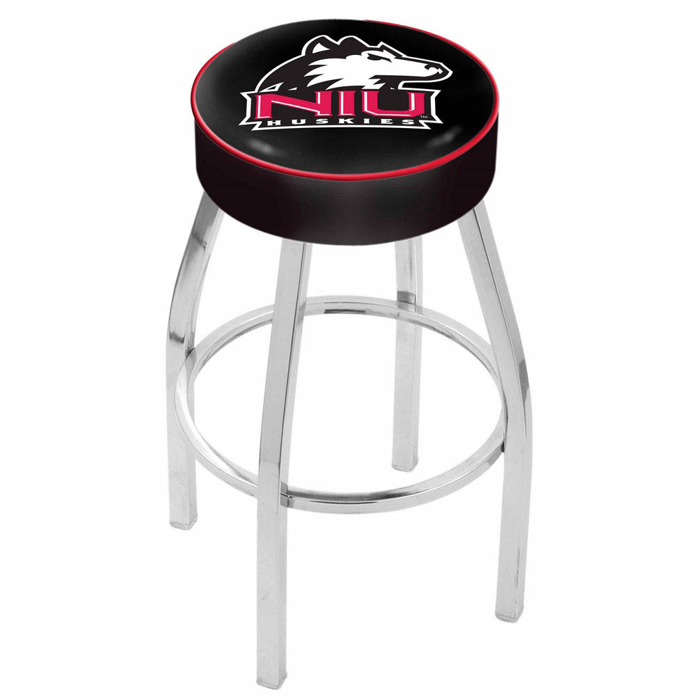 inch Northern Illinois Logo Swivel Bar Stool w/ Chrome Base
