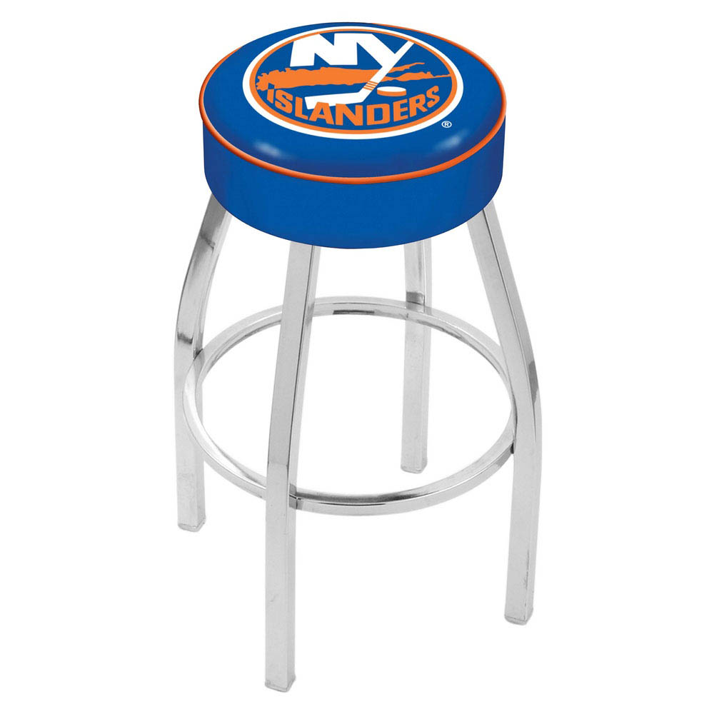 inch New York Islanders Logo Swivel Bar Stool w/ Chrome Base