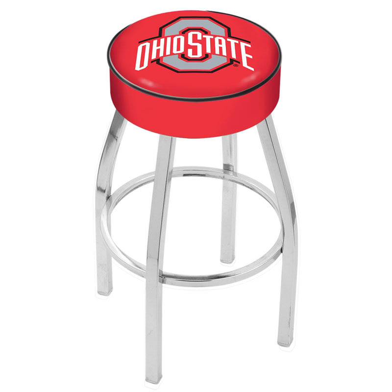 inch Ohio State Logo Swivel Bar Stool w/ Chrome Base