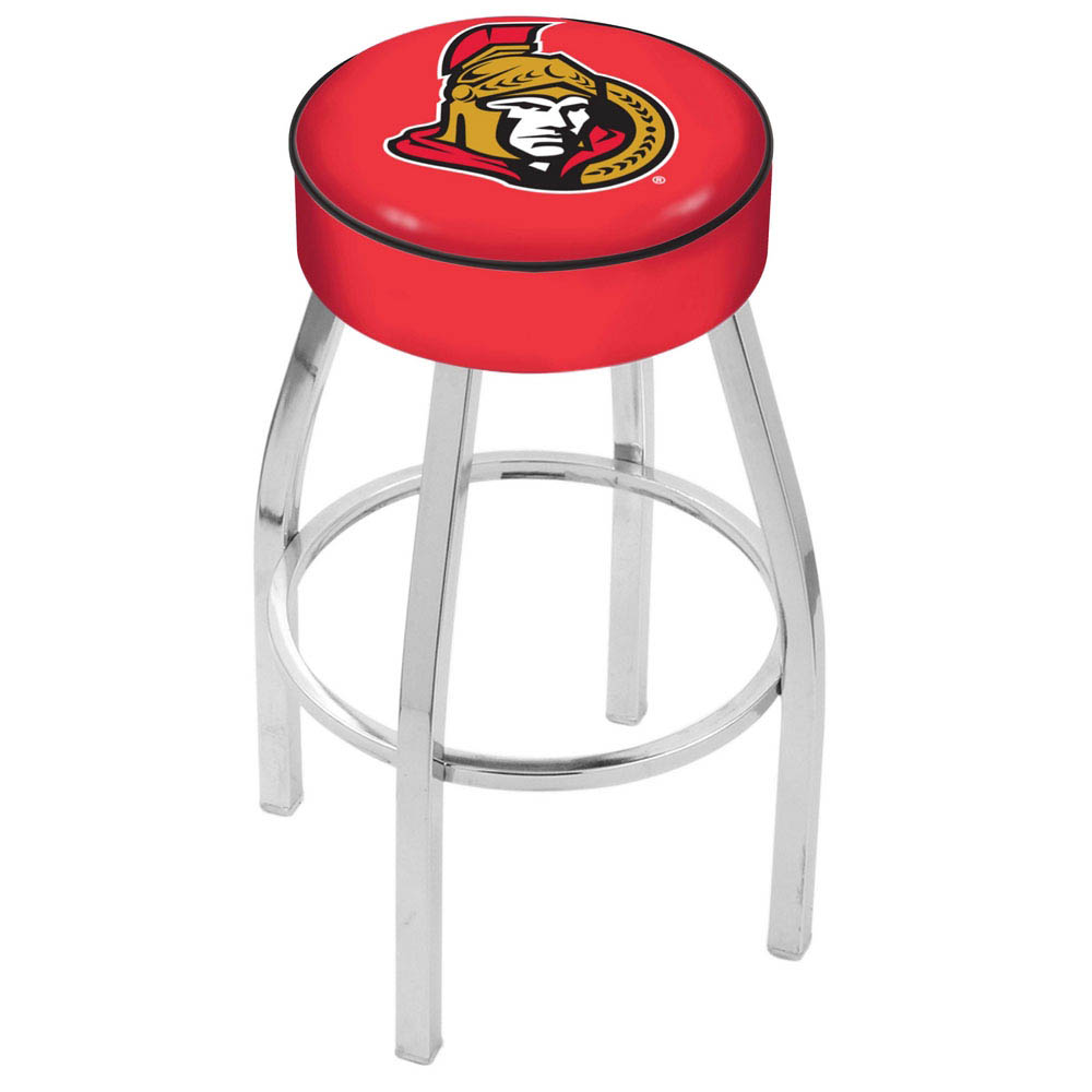 inch Ottawa Senators Logo Swivel Bar Stool w/ Chrome Base