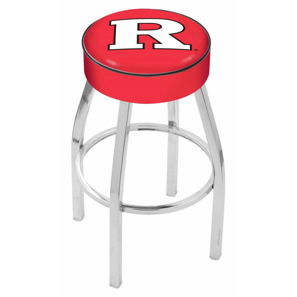 inch Rutgers Logo Swivel Bar Stool w/ Chrome Base