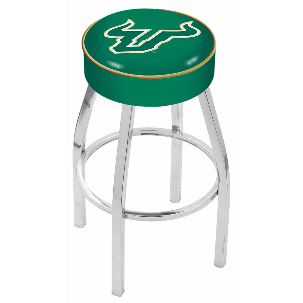 inch South Florida Logo Swivel Bar Stool w/ Chrome Base
