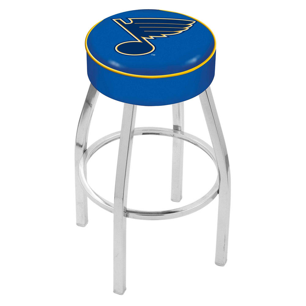 inch St Louis Blues Logo Swivel Bar Stool w/ Chrome Base
