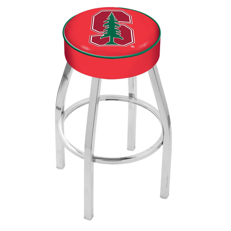 inch Stanford Logo Swivel Bar Stool w/ Chrome Base
