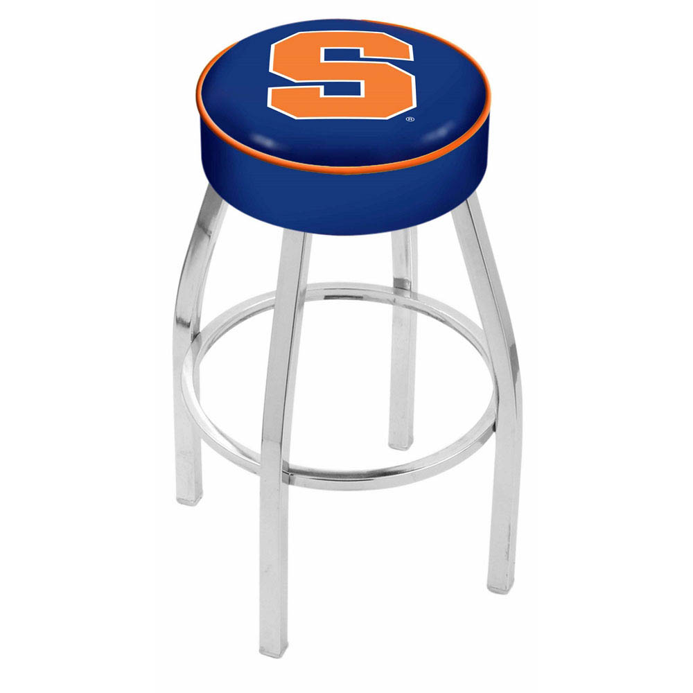 inch Syracuse Logo Swivel Bar Stool w/ Chrome Base