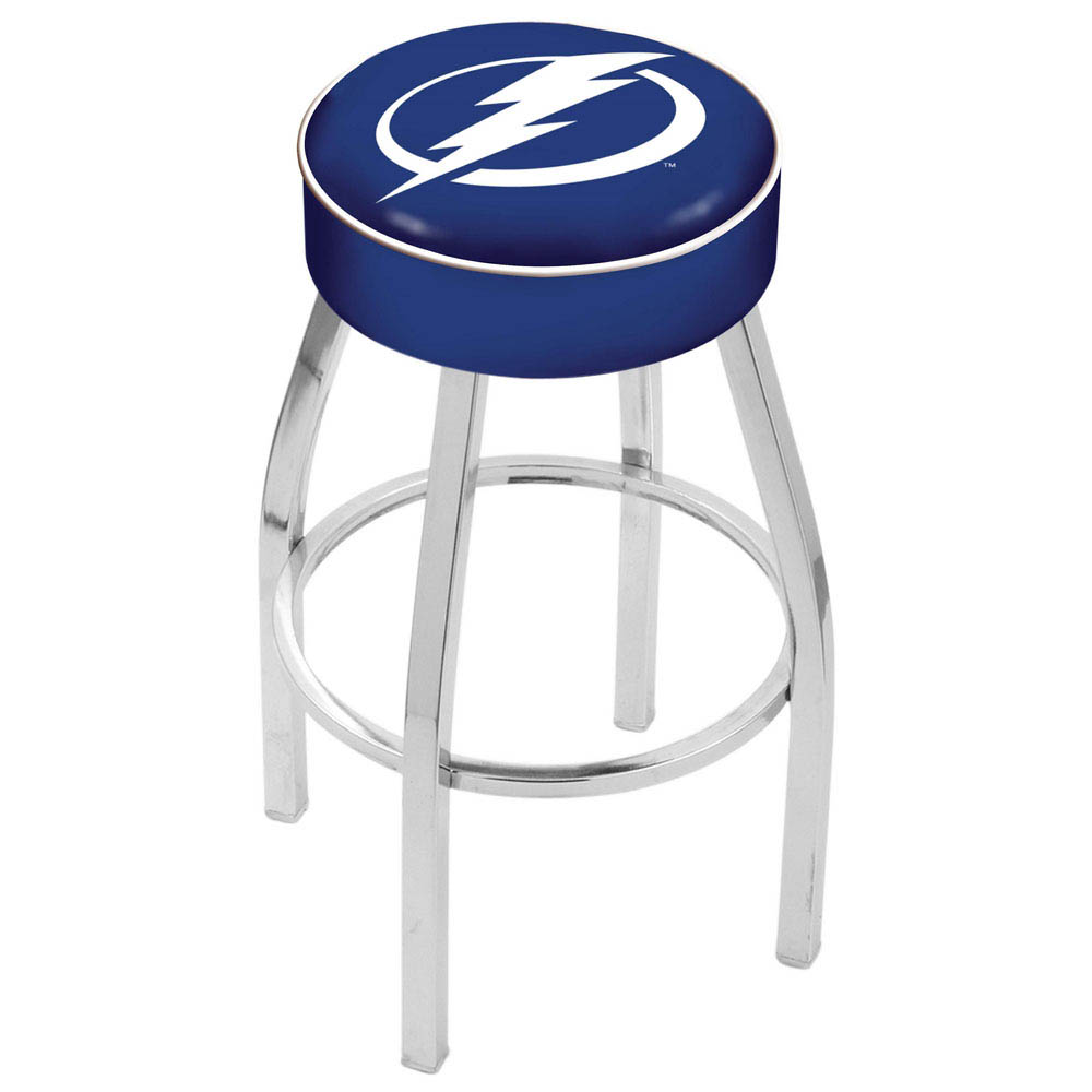 inch Tampa Bay Lightning Logo Swivel Bar Stool w/ Chrome Base