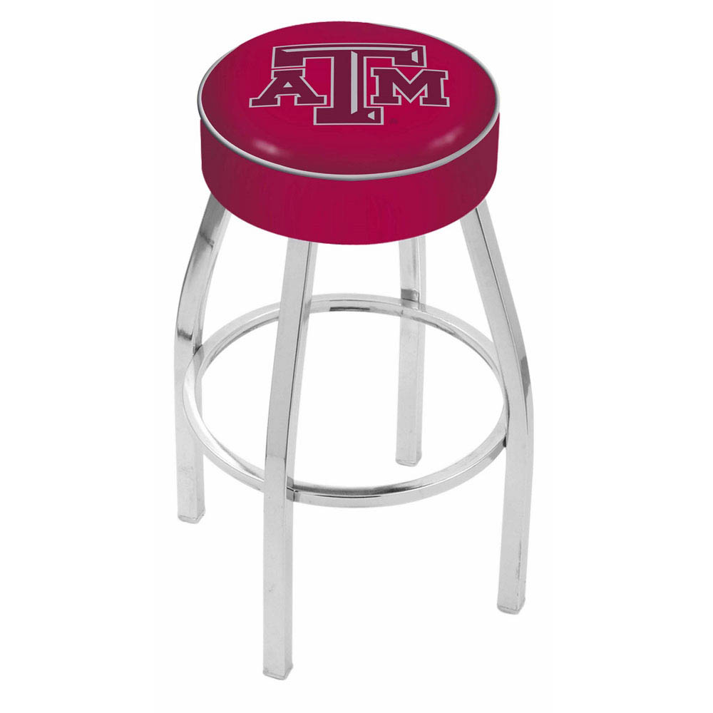 inch Texas A&M Logo Swivel Bar Stool w/ Chrome Base