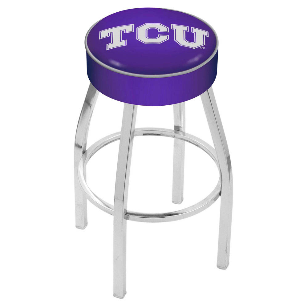 inch TCU Logo Swivel Bar Stool w/ Chrome Base