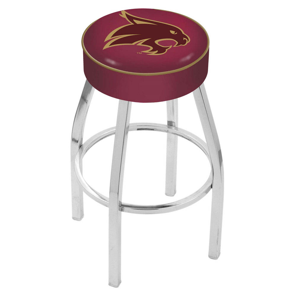inch Texas State Logo Swivel Bar Stool w/ Chrome Base