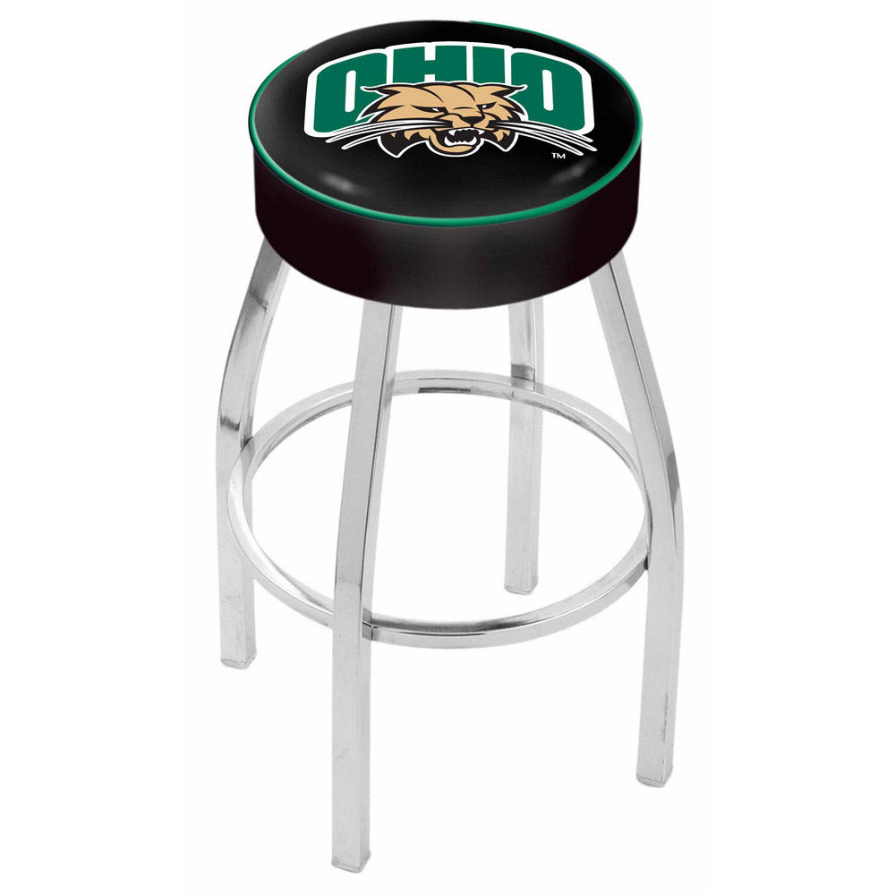 inch Ohio University Logo Swivel Bar Stool w/ Chrome Base