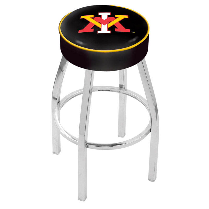 inch Virginia Military Institute Logo Swivel Bar Stool w/ Chrome Base