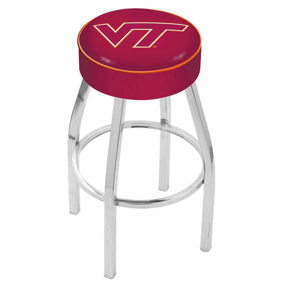 inch Virginia Tech Logo Swivel Bar Stool w/ Chrome Base