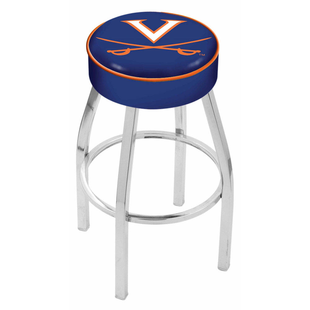 inch Virginia Logo Swivel Bar Stool w/ Chrome Base