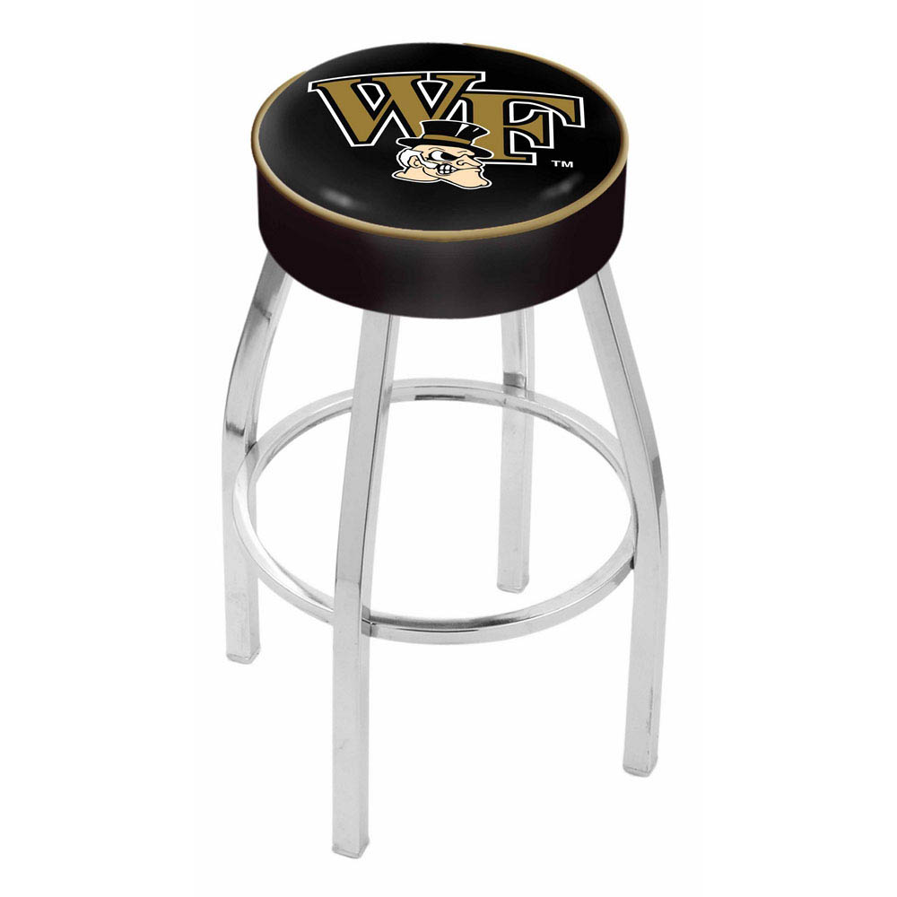 inch Wake Forest Logo Swivel Bar Stool w/ Chrome Base