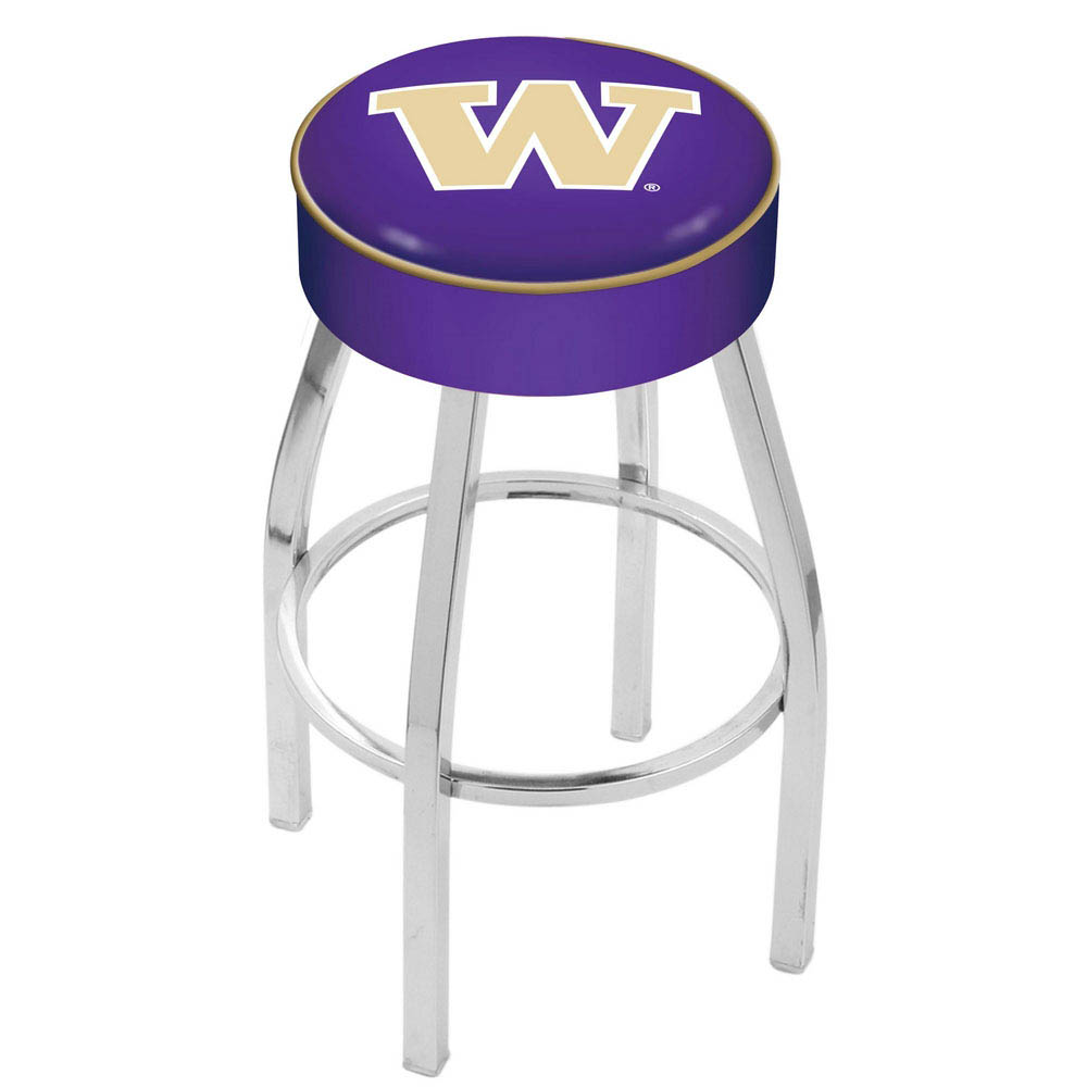 inch Washington Logo Swivel Bar Stool w/ Chrome Base