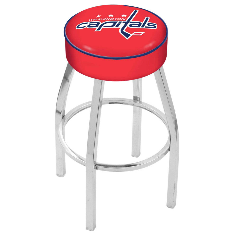 inch Washington Capitals Logo Swivel Bar Stool w/ Chrome Base