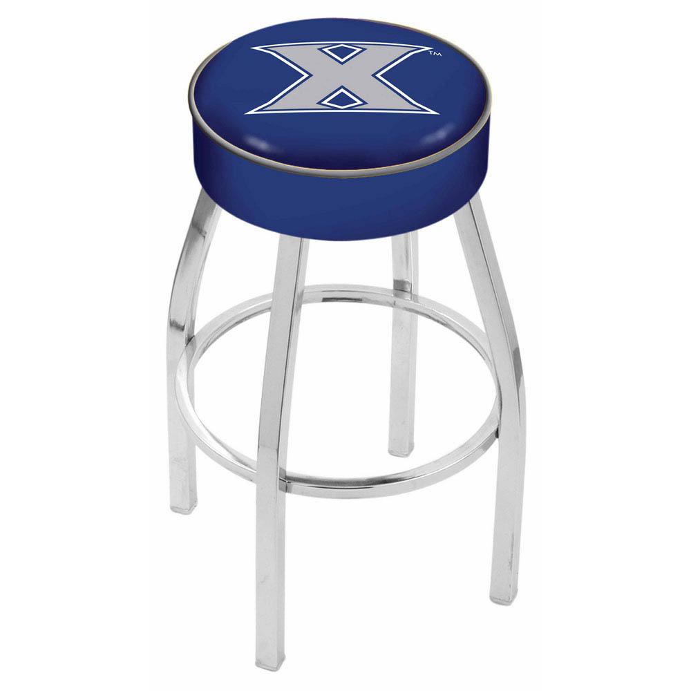 inch Xavier Logo Swivel Bar Stool w/ Chrome Base