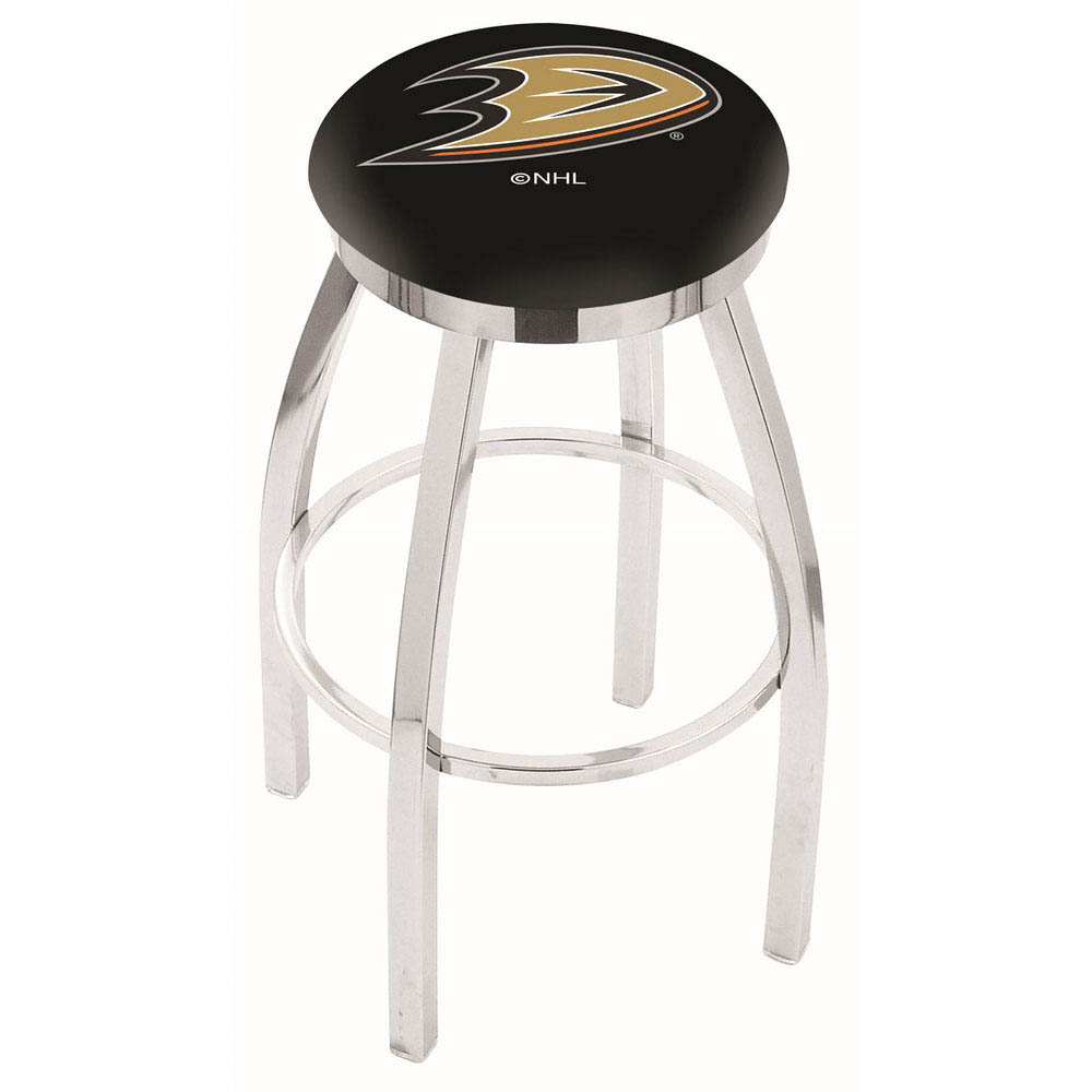 inch Chrome Anaheim Ducks Swivel Bar Stool w/ Accent Ring
