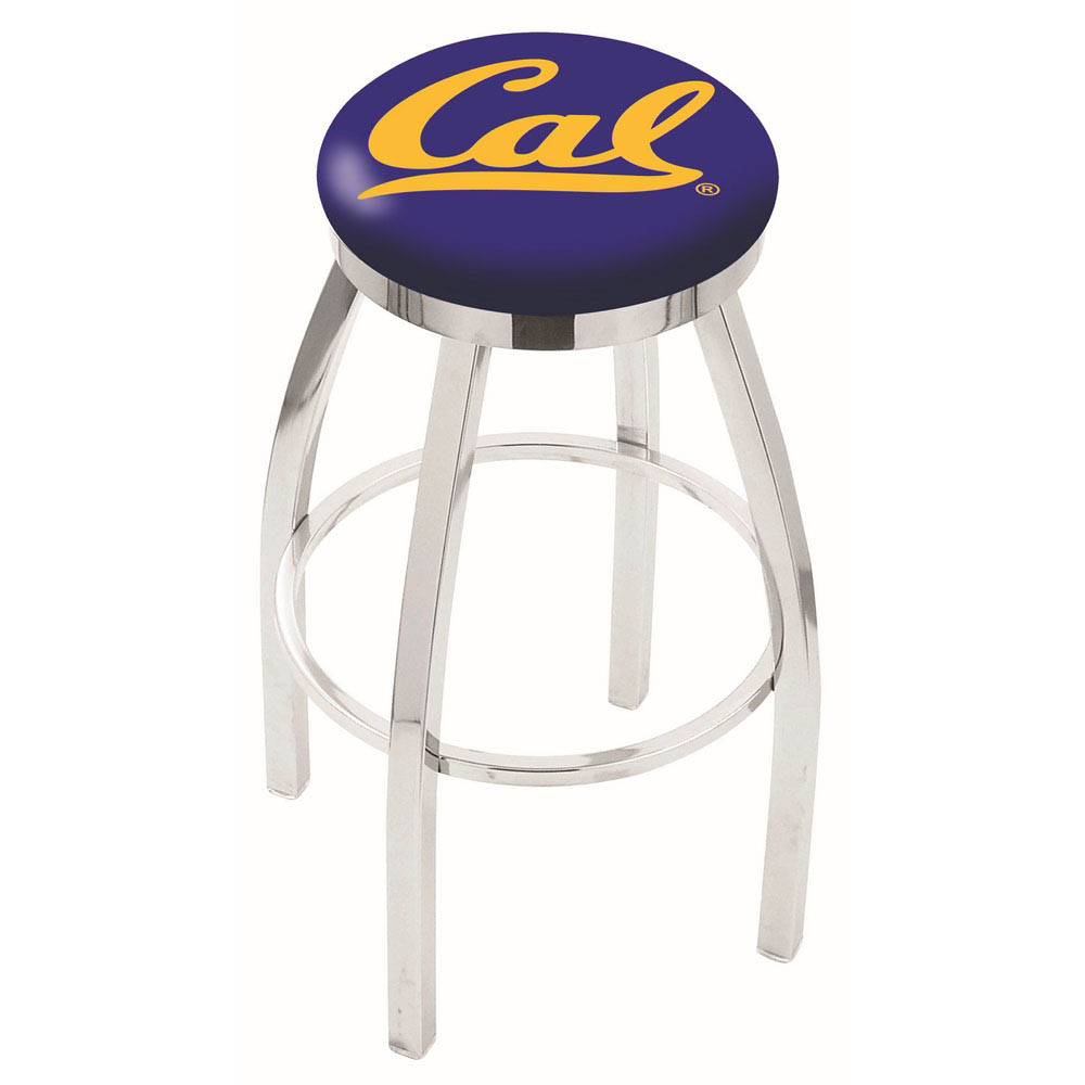 inch Chrome Cal Swivel Bar Stool w/ Accent Ring