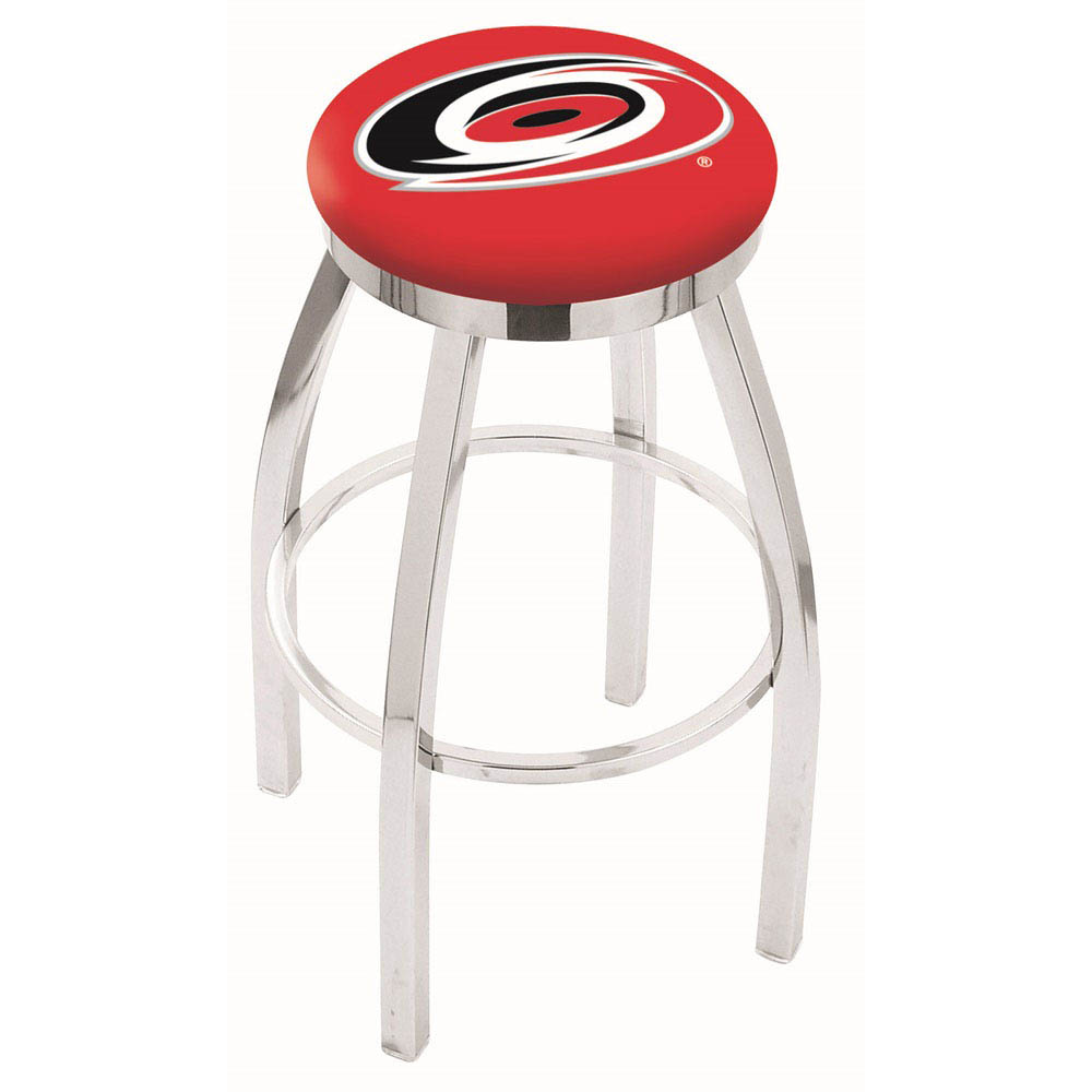 inch Chrome Carolina Hurricanes Swivel Bar Stool w/ Accent Ring
